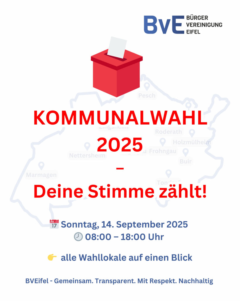 Kommunalwahl 2025 – Ihre Stimme zählt! Wahllokale!